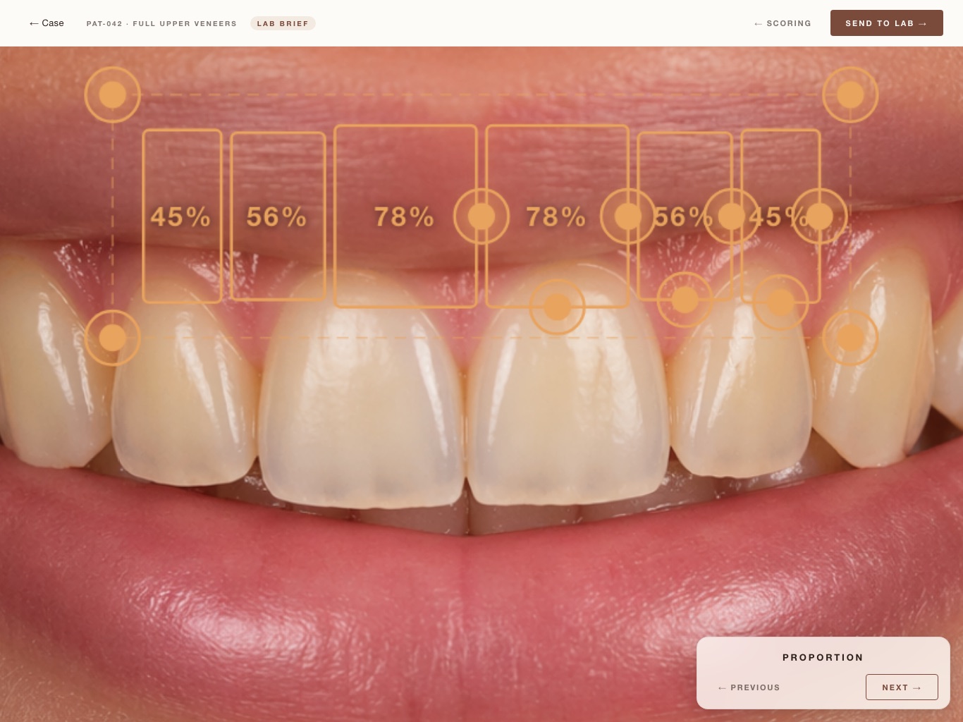 Annotating the patient's own photo with exact directives in the Aesthete Protocol app